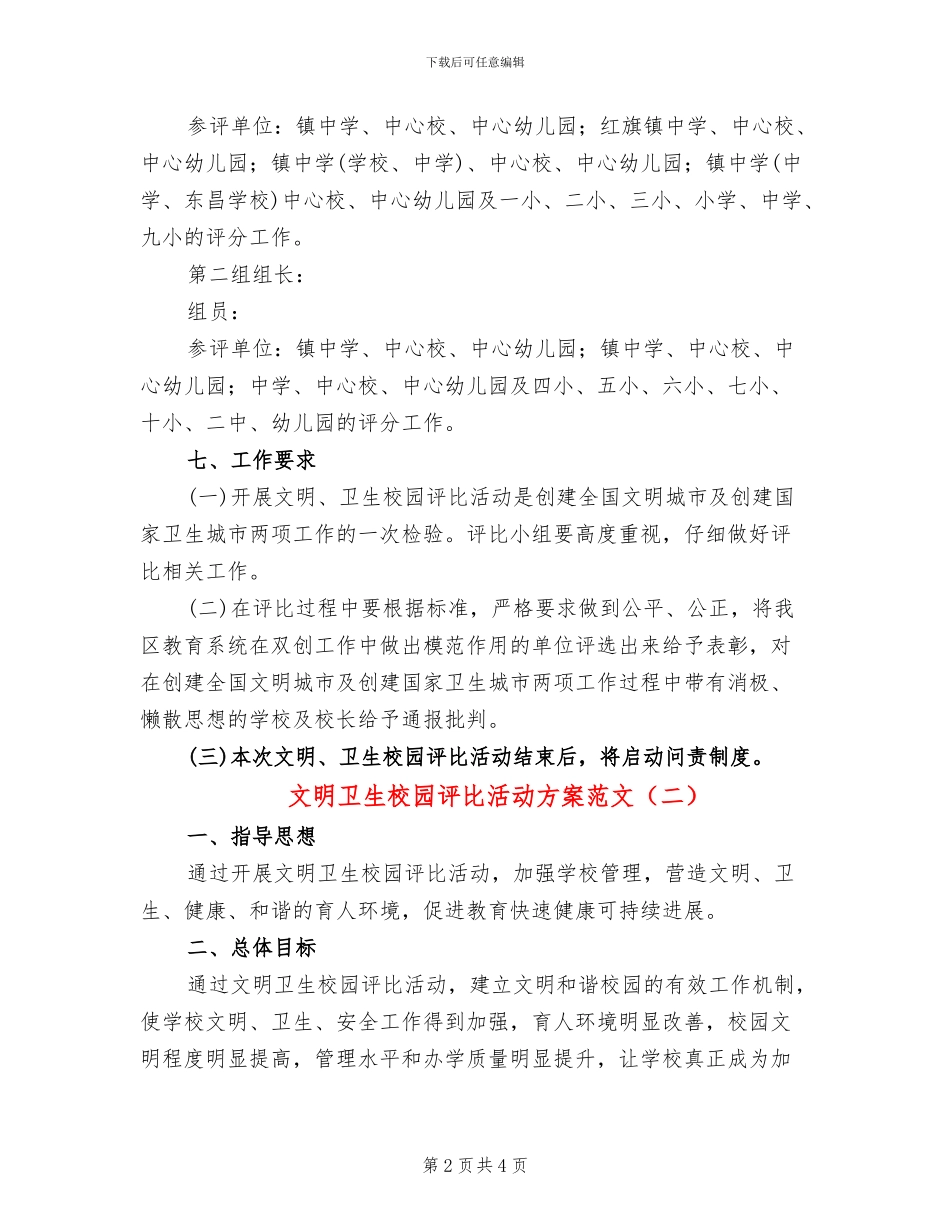 文明卫生校园评比活动方案范文_第2页