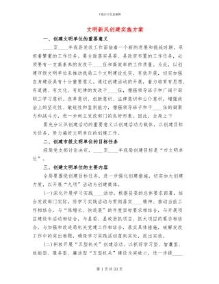 文明新风创建实施方案