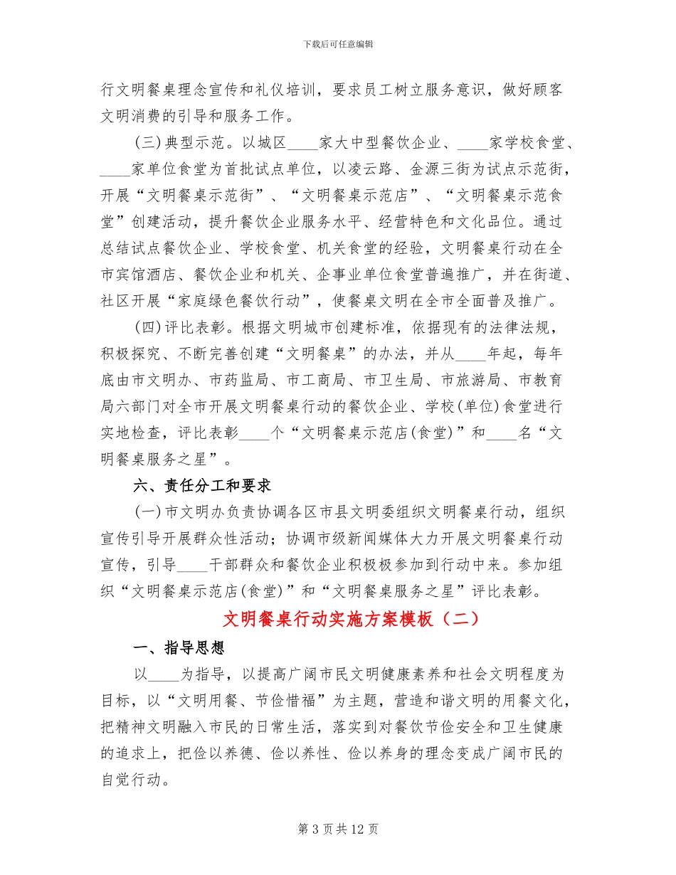 文明餐桌行动实施方案模板(4篇)_第3页