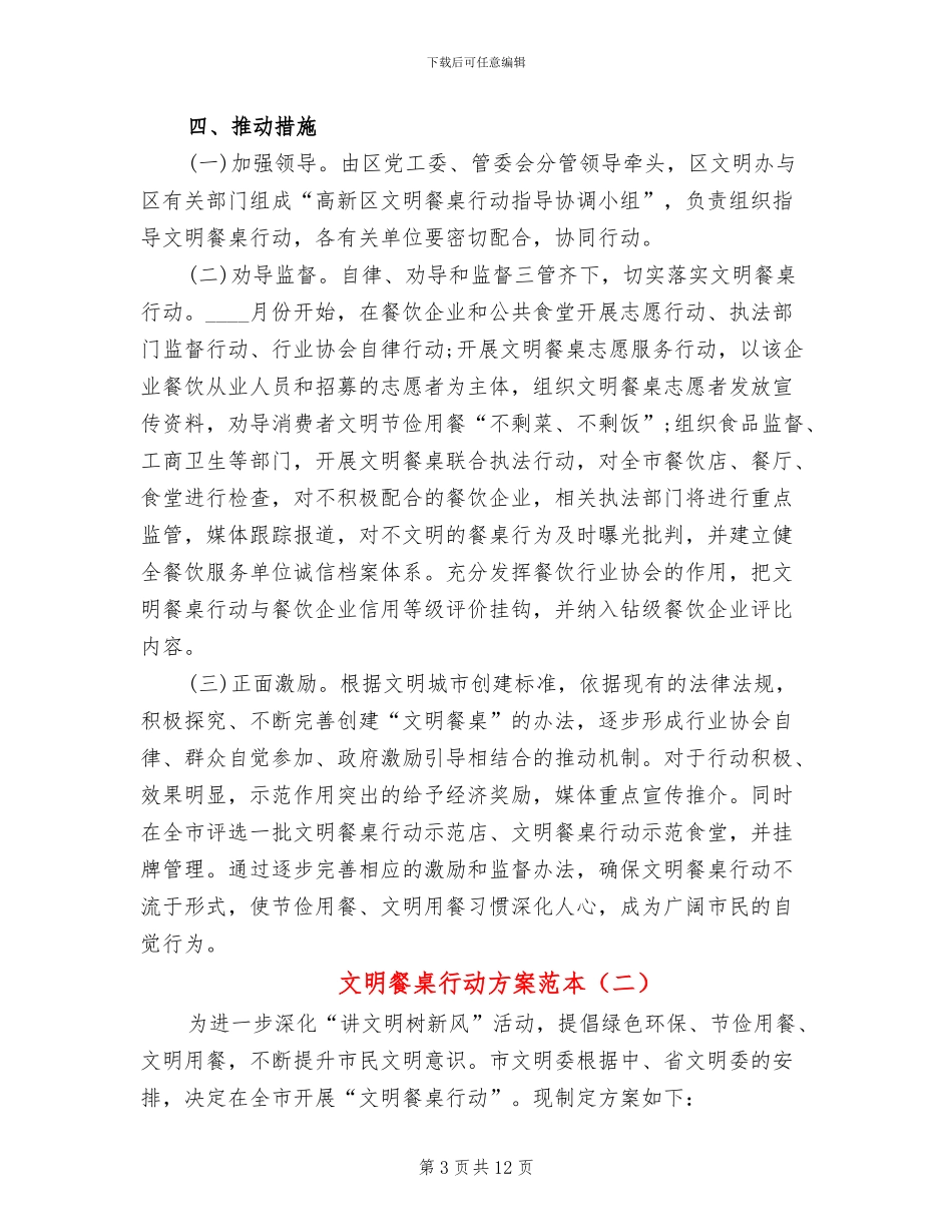 文明餐桌行动方案范本(4篇)_第3页