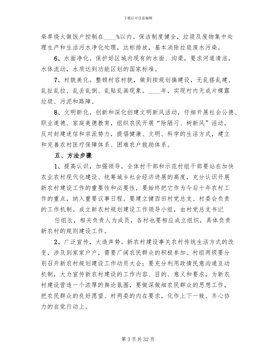 新农村建设实施方案方案范文(7篇)_第3页