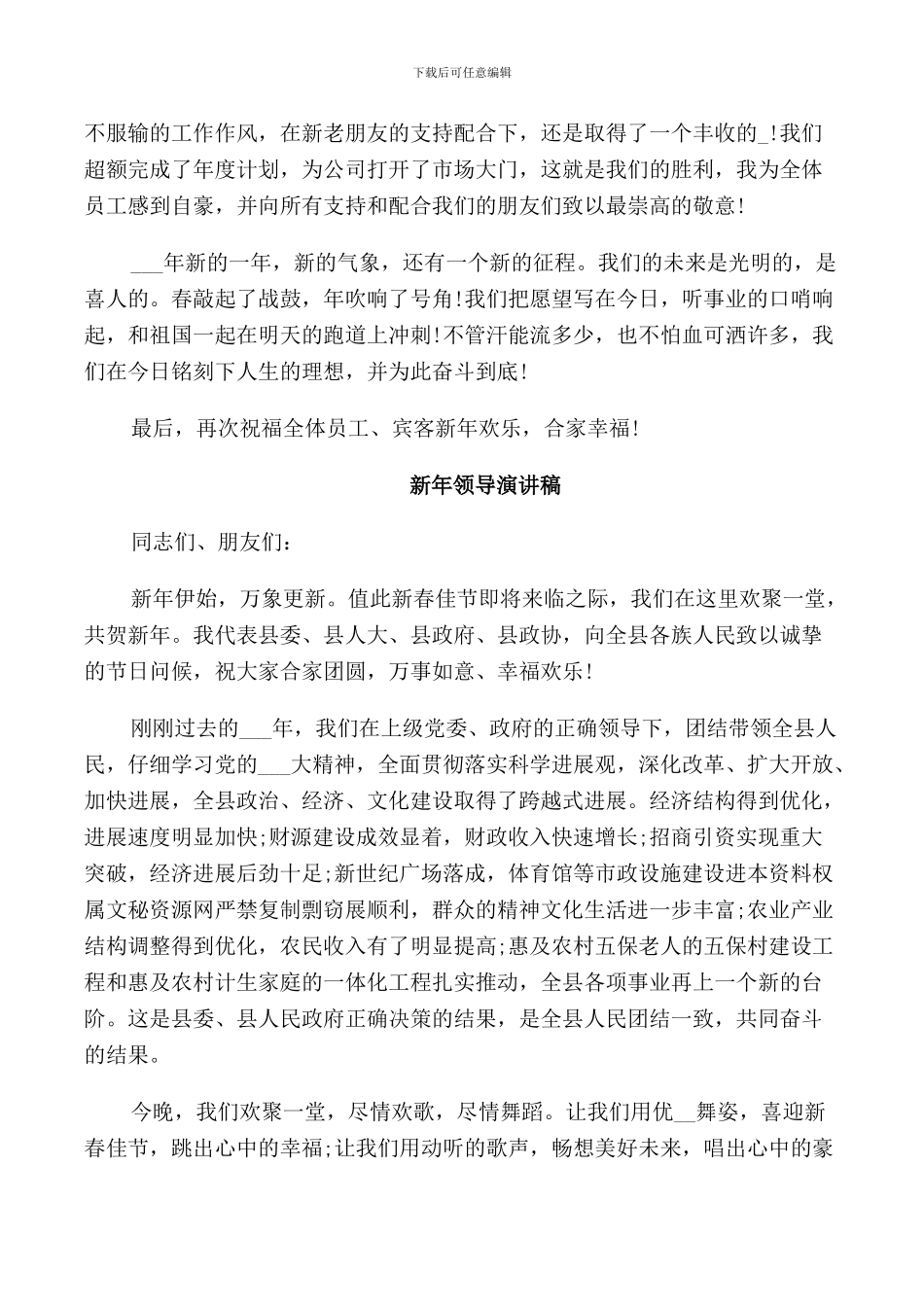 新年领导演讲稿_第2页