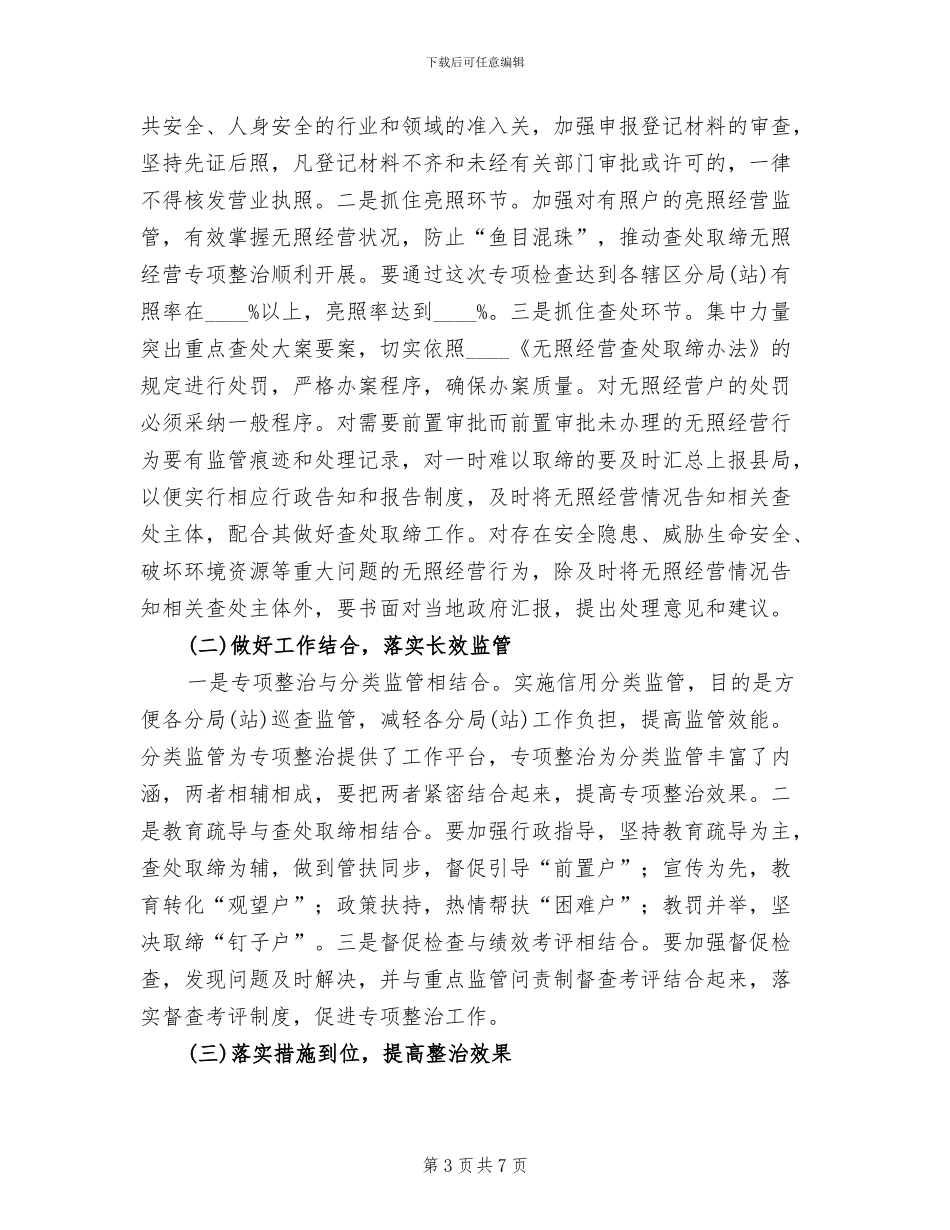 无照经营专项检查整治方案范文_第3页