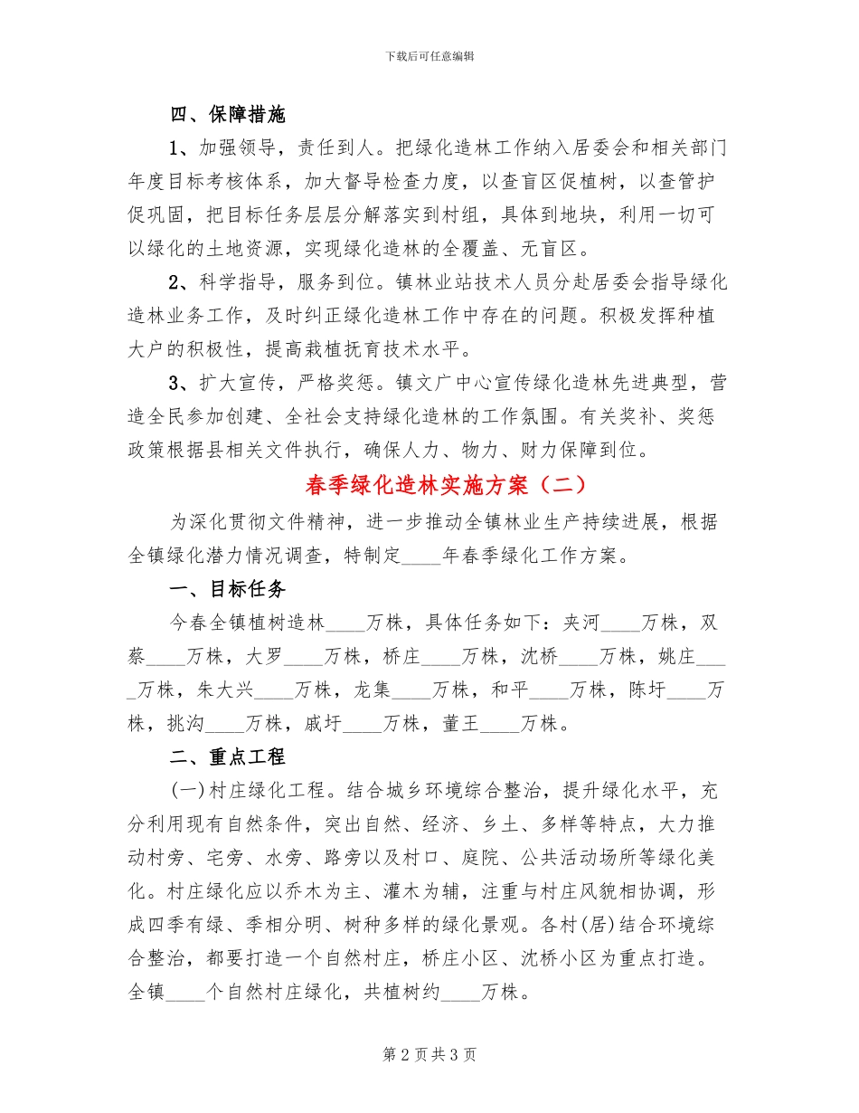 春季绿化造林实施方案_第2页