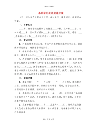 春季绿化造林实施方案