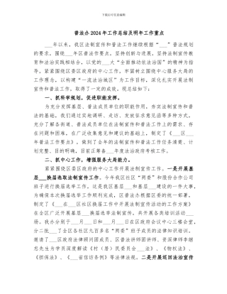 普法办2024年工作总结及明年工作重点