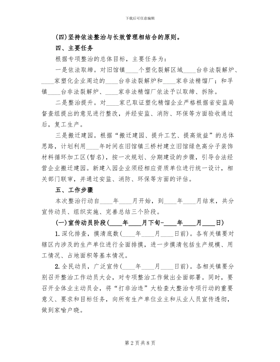 有机玻璃业整治行动方案(2篇)_第2页