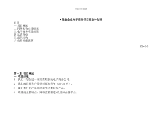 服装企业电子商务计划书