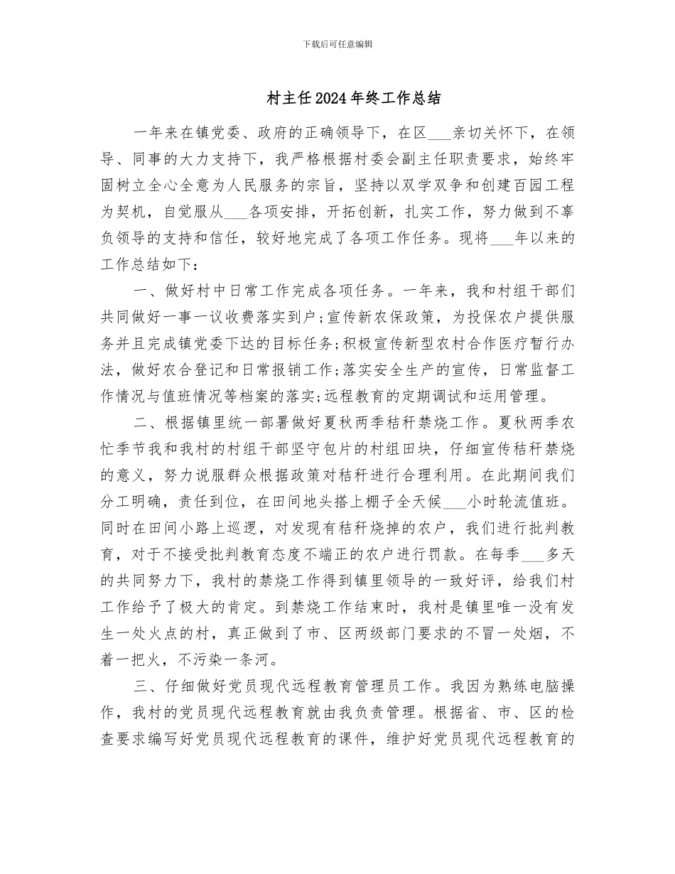 村主任2024年终工作总结_第1页