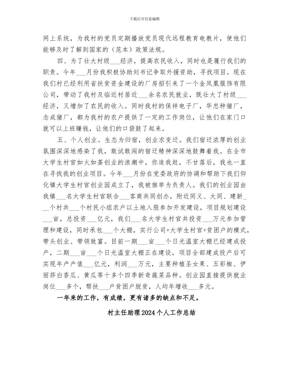 村主任2024年终工作总结_第2页