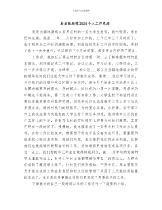 村主任助理2024个人工作总结