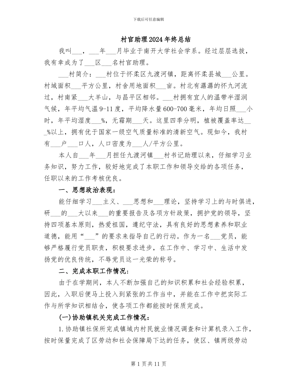 村官助理2024年终总结_第1页