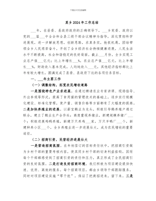 某乡2024年工作总结