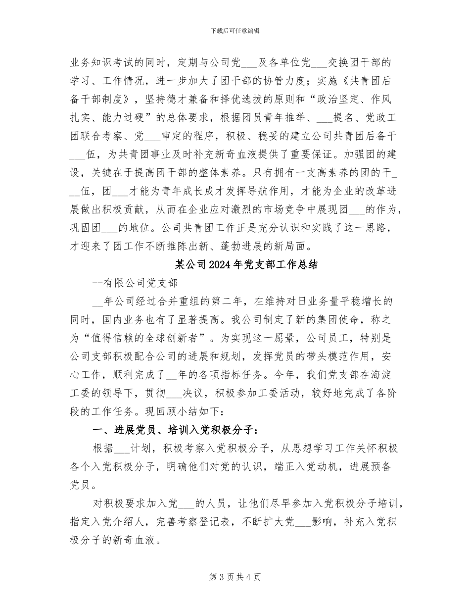 某公司2024年企业共青团工作总结_第3页