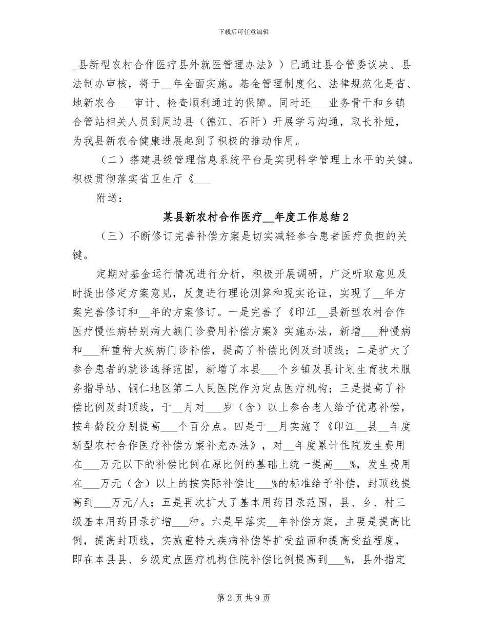某县新农村合作医疗2024年度工作总结_第2页