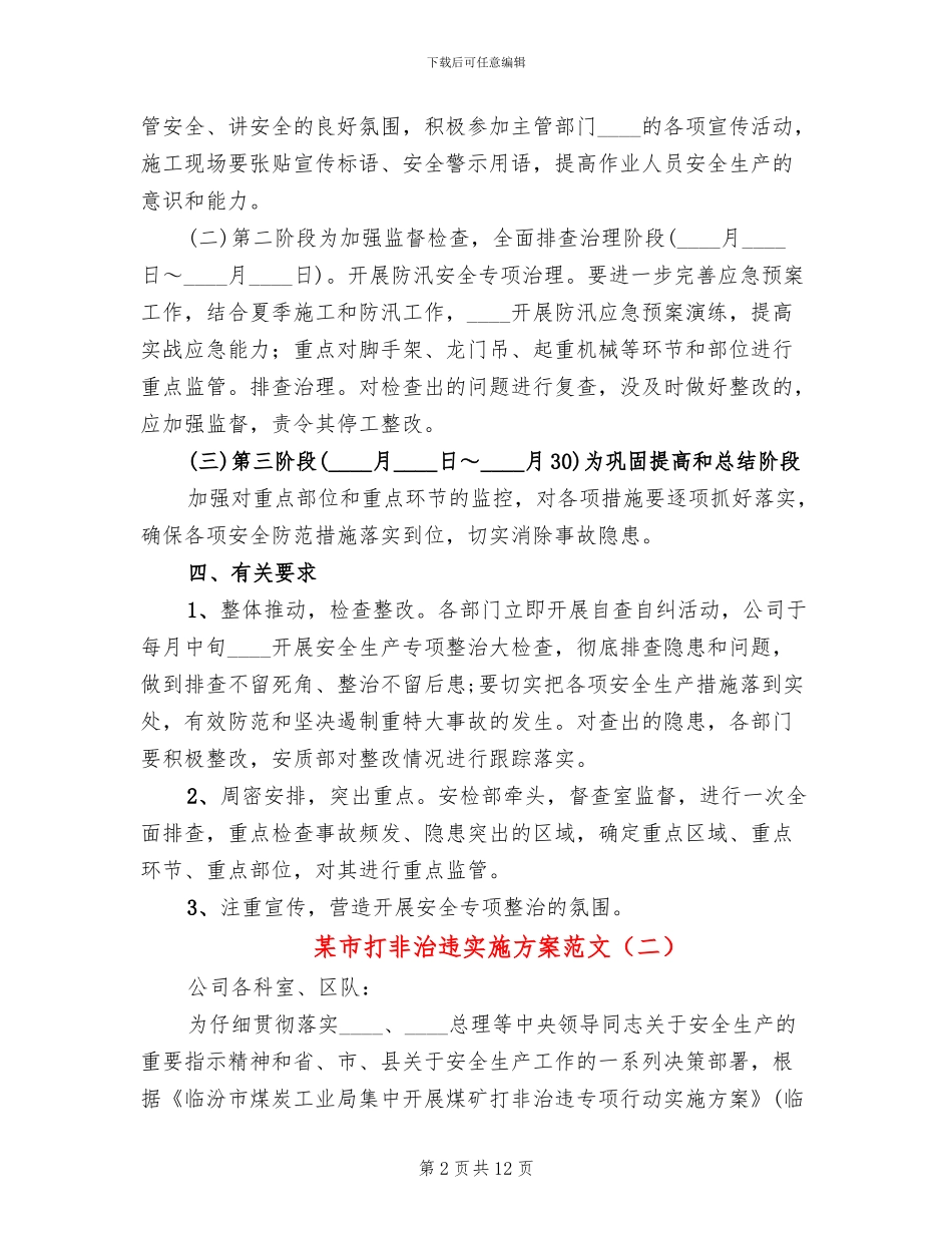 某市打非治违实施方案范文_第2页