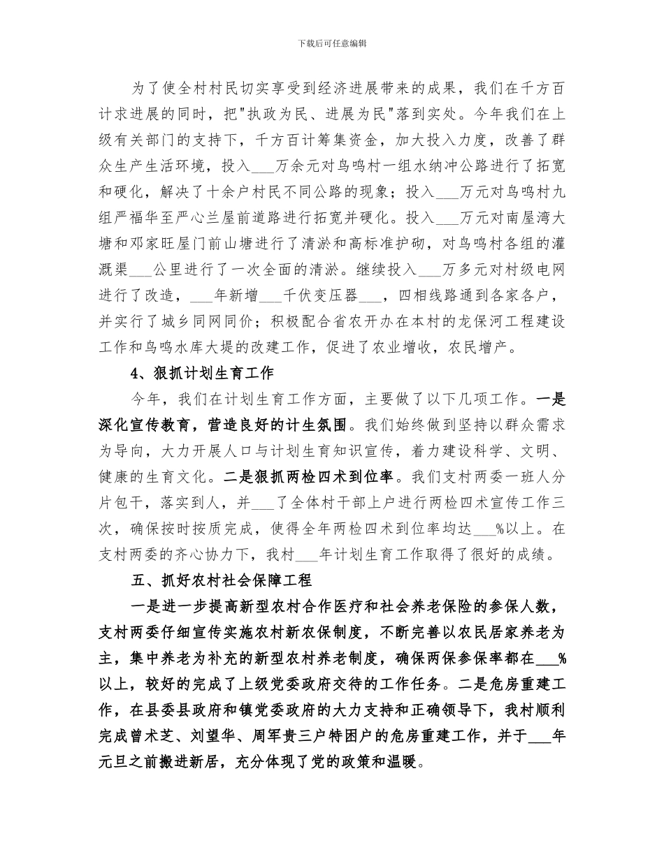 某村2024年度工作总结_第2页