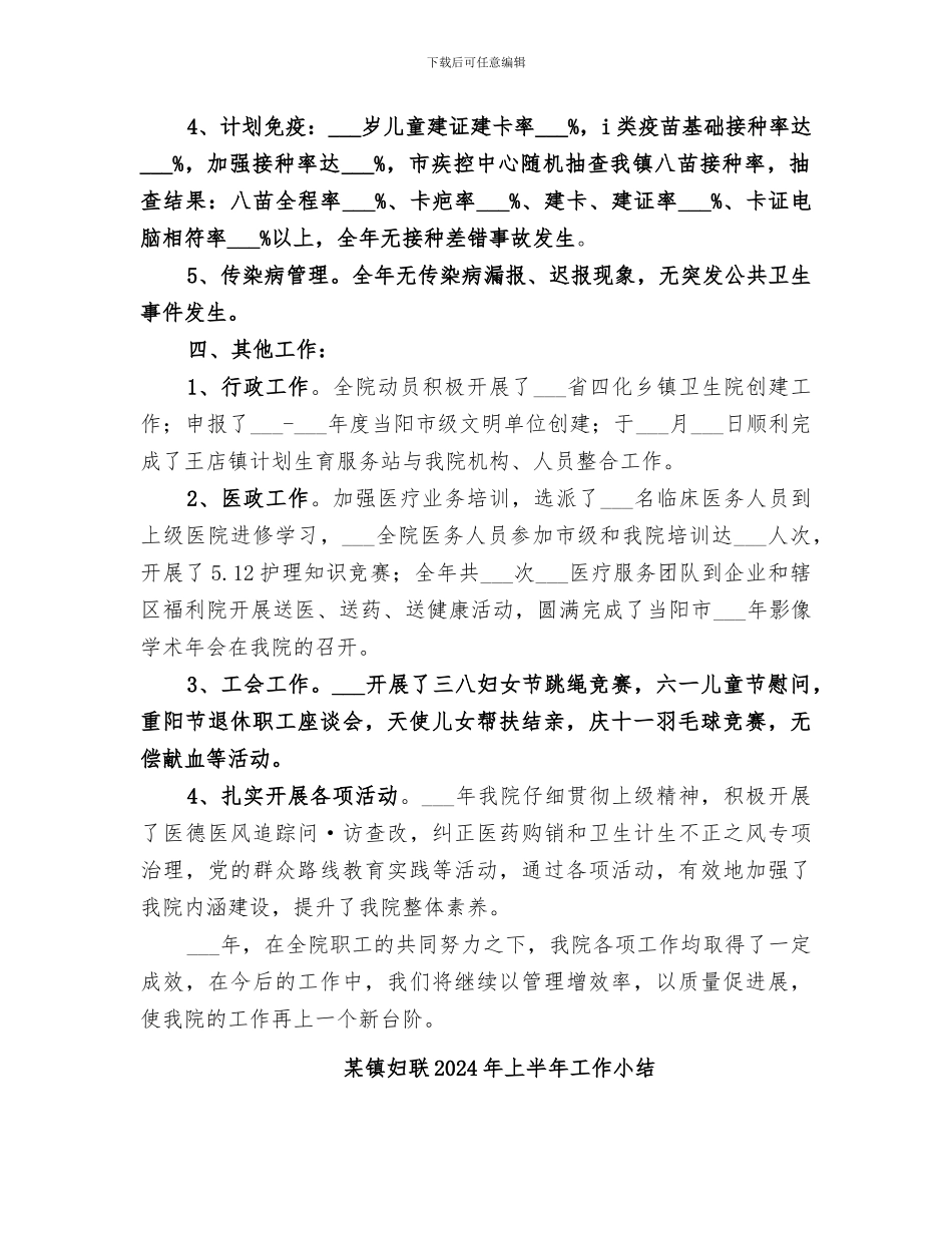 某镇卫生院2024年工作总结_第2页