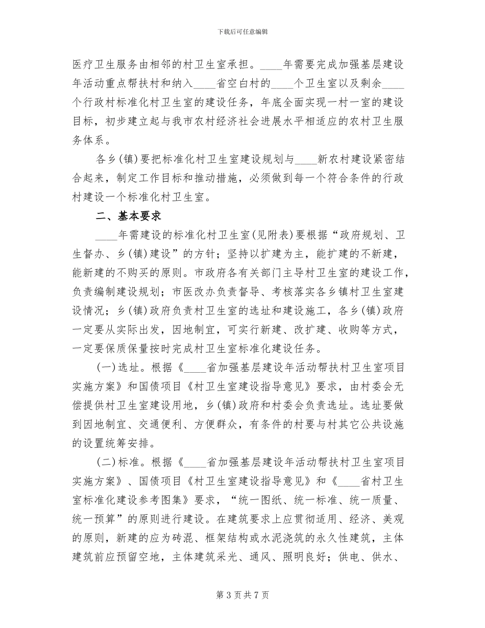 标准化规范化村卫生室活动实施方案范本_第3页