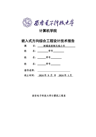 树莓派控制无线小车大报告