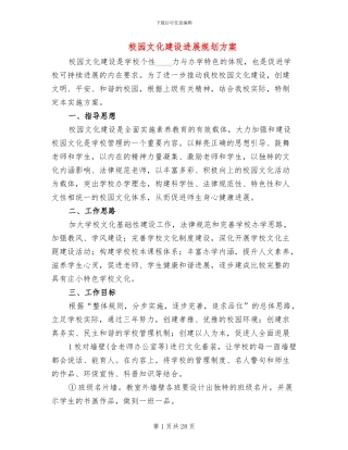 校园文化建设发展规划方案