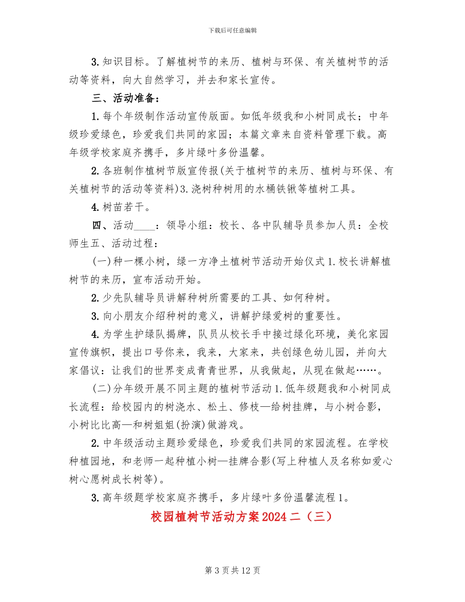 校园植树节活动方案2024二(8篇)_第3页