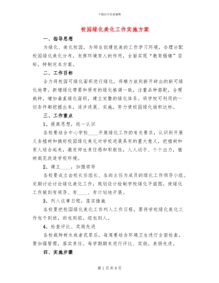 校园绿化美化工作实施方案(3篇)