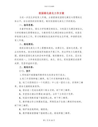 校园绿化美化工作方案(11篇)