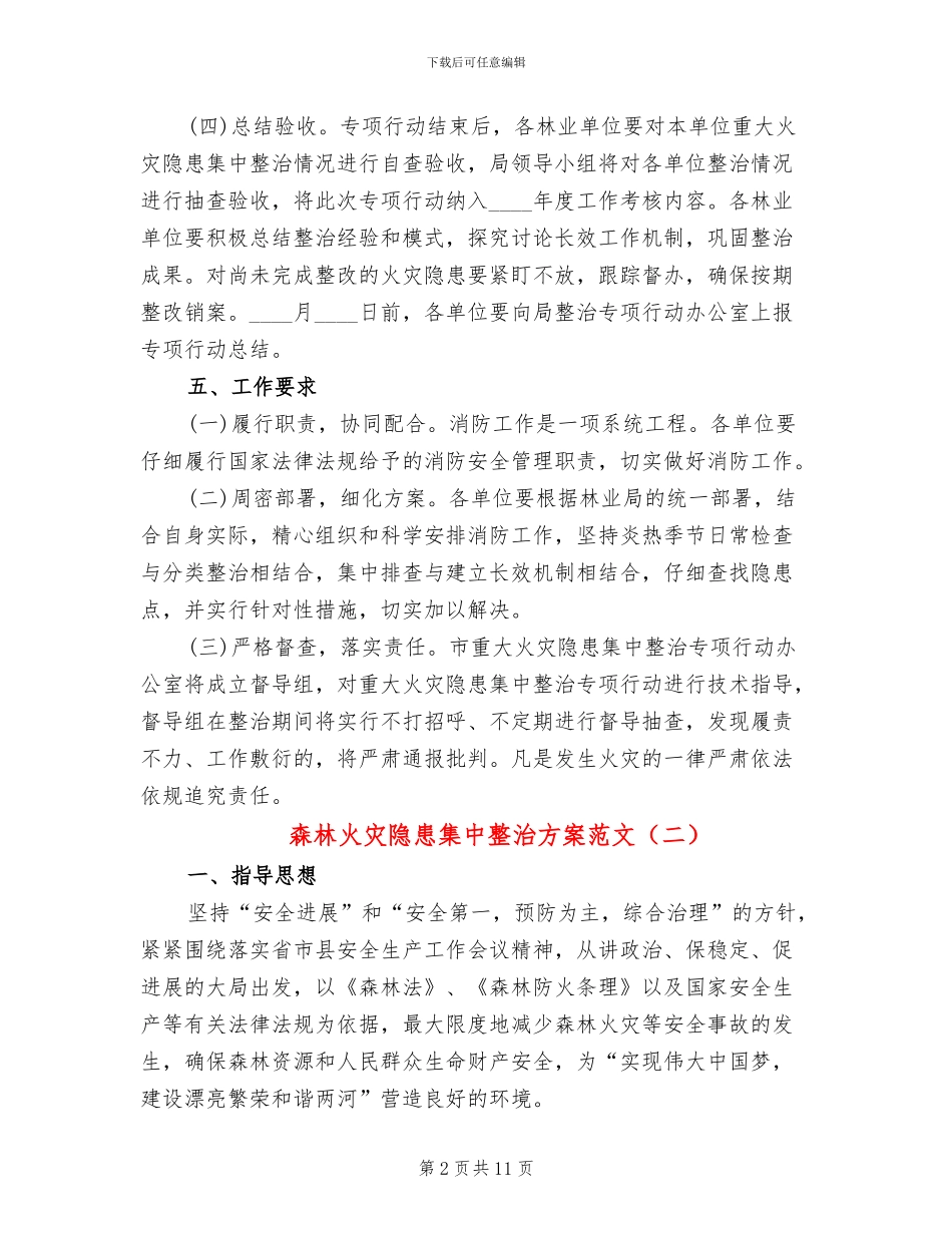 森林火灾隐患集中整治方案范文(5篇)_第2页