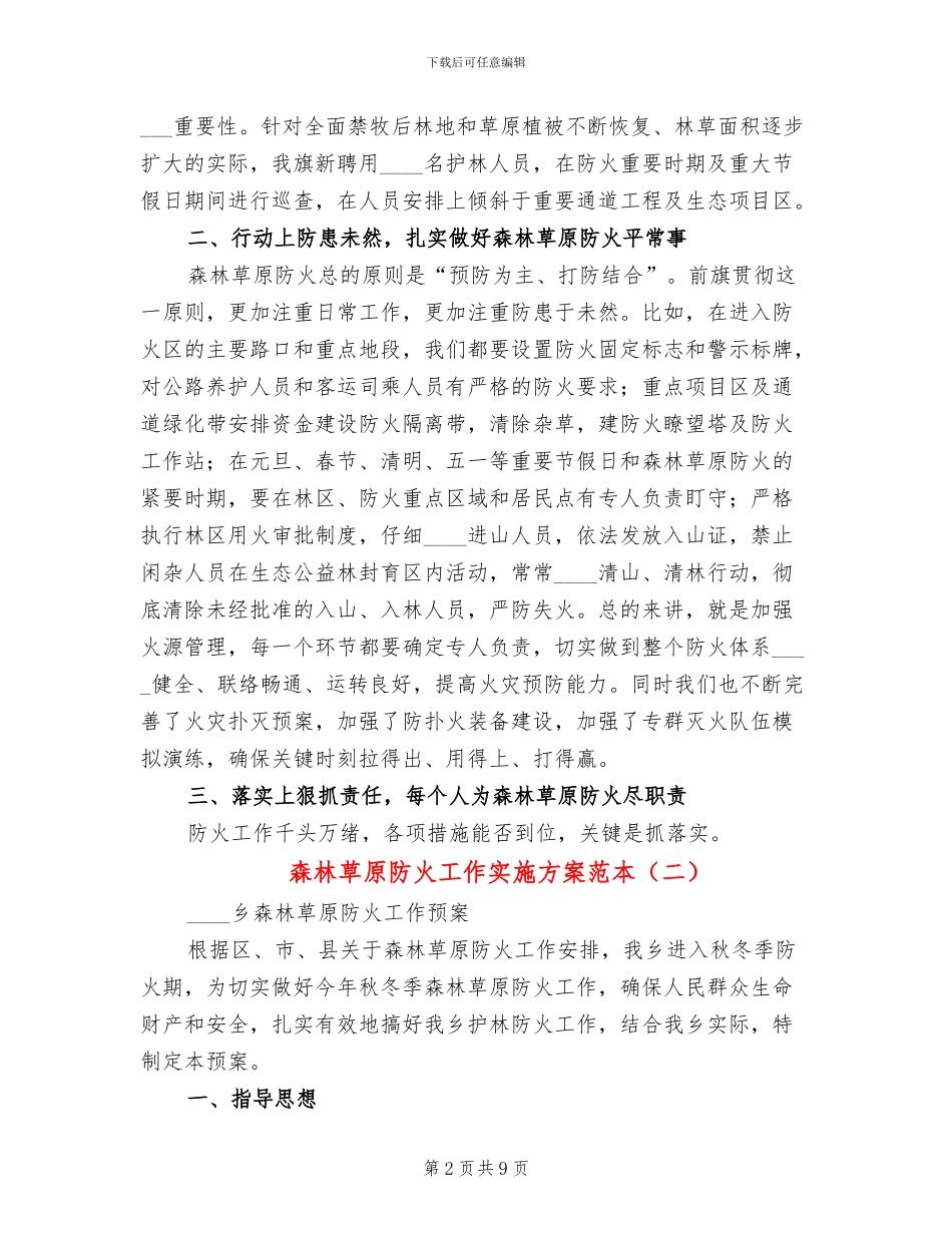 森林草原防火工作实施方案范本(3篇)_第2页