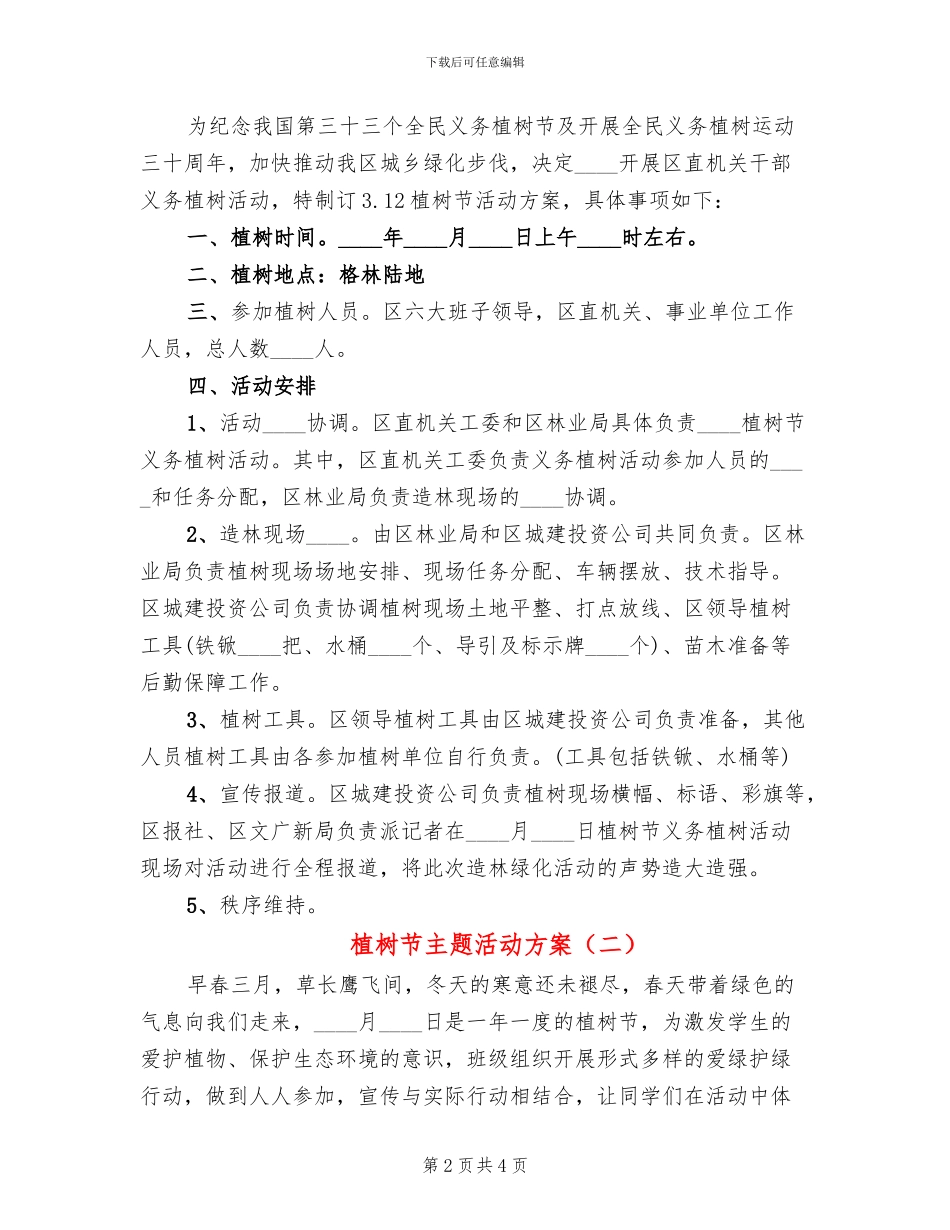 植树节主题活动方案(2篇)_第2页