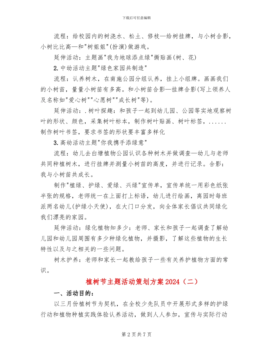 植树节主题活动策划方案2024(4篇)_第2页