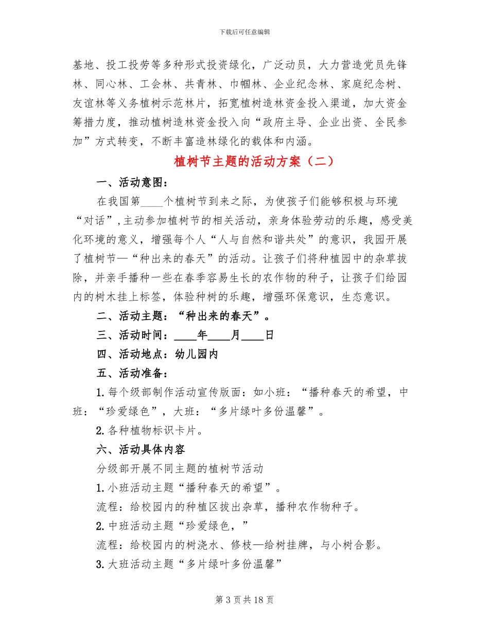 植树节主题的活动方案(10篇)_第3页