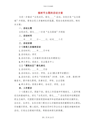 植树节主题的活动方案(14篇)
