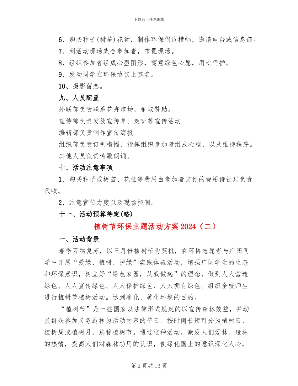 植树节环保主题活动方案2024_第2页