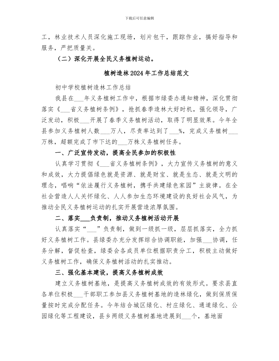 植树造林2024年工作总结_第2页