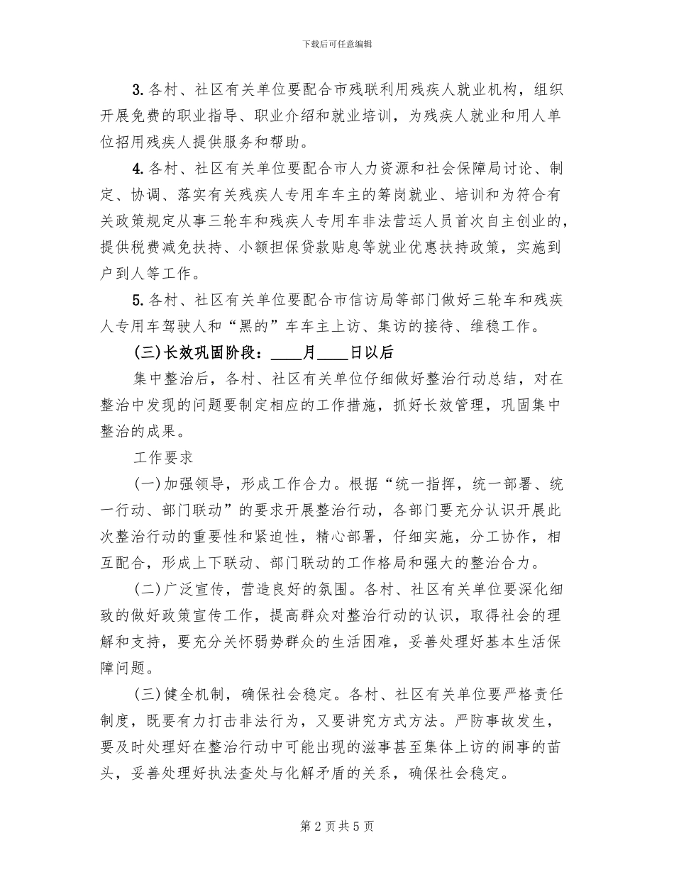 残疾人用车非法运输整治方案范文_第2页