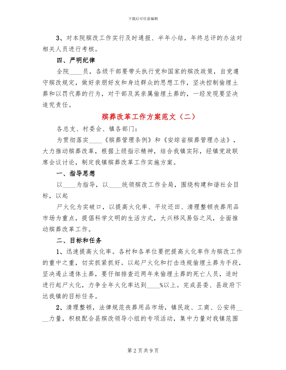 殡葬改革工作方案范文_第2页