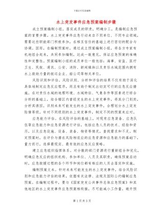 水上突发事件应急预案编制步骤