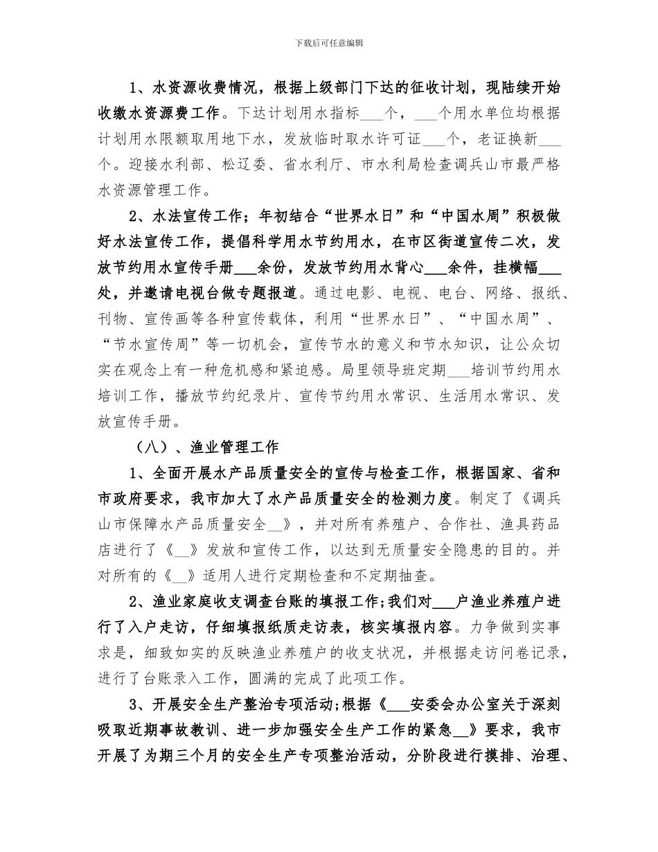 水利局2024上半年工作总结_第3页