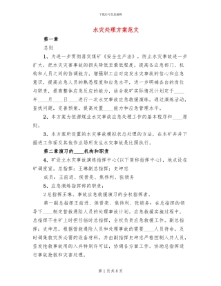 水灾处理方案范文
