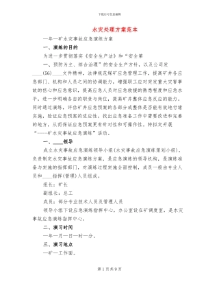 水灾处理方案范本