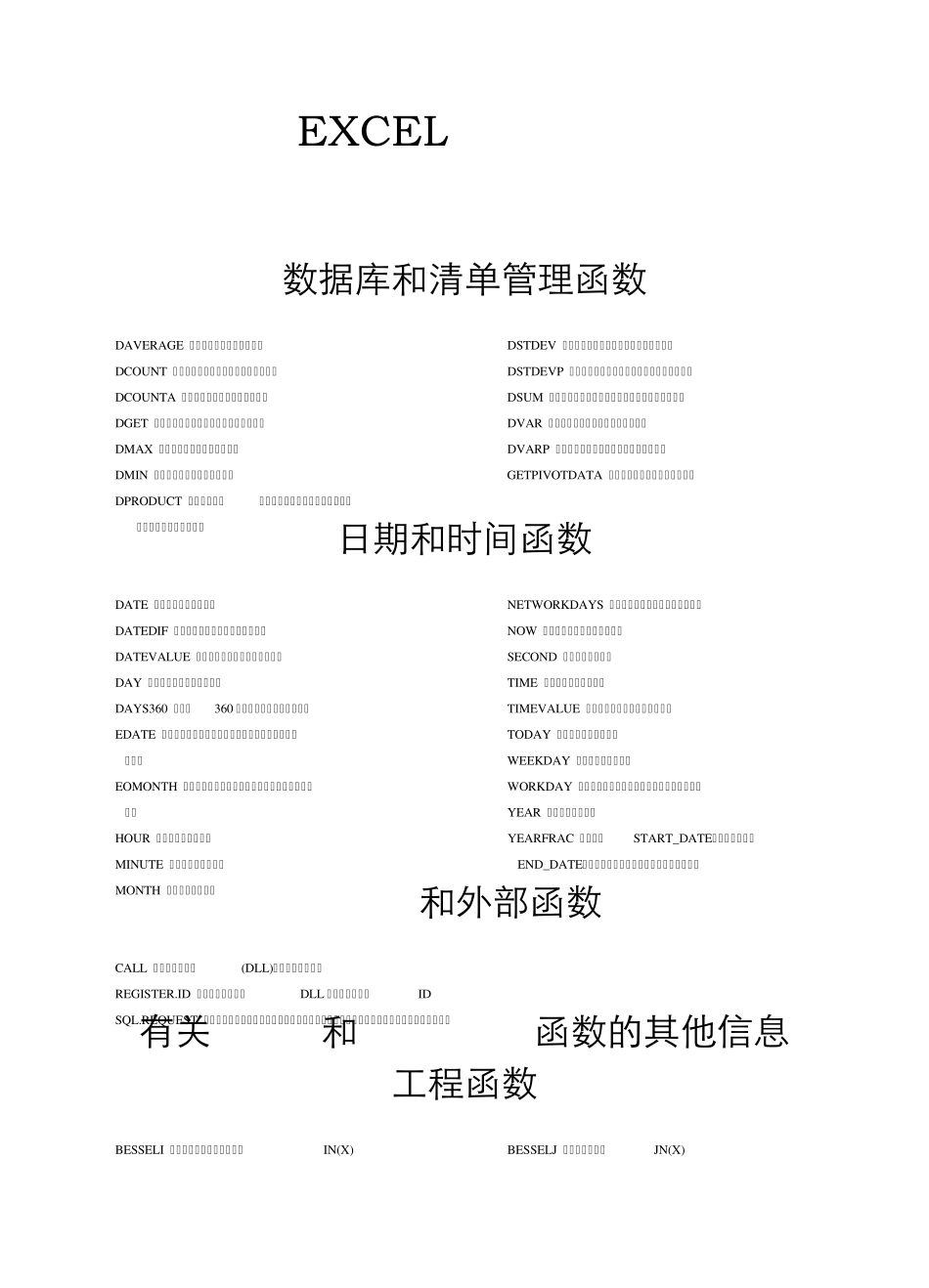 excel函数对照大全_第1页