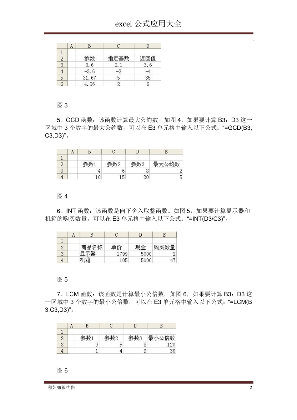 EXCEL函数用法和公式应用大全_第2页