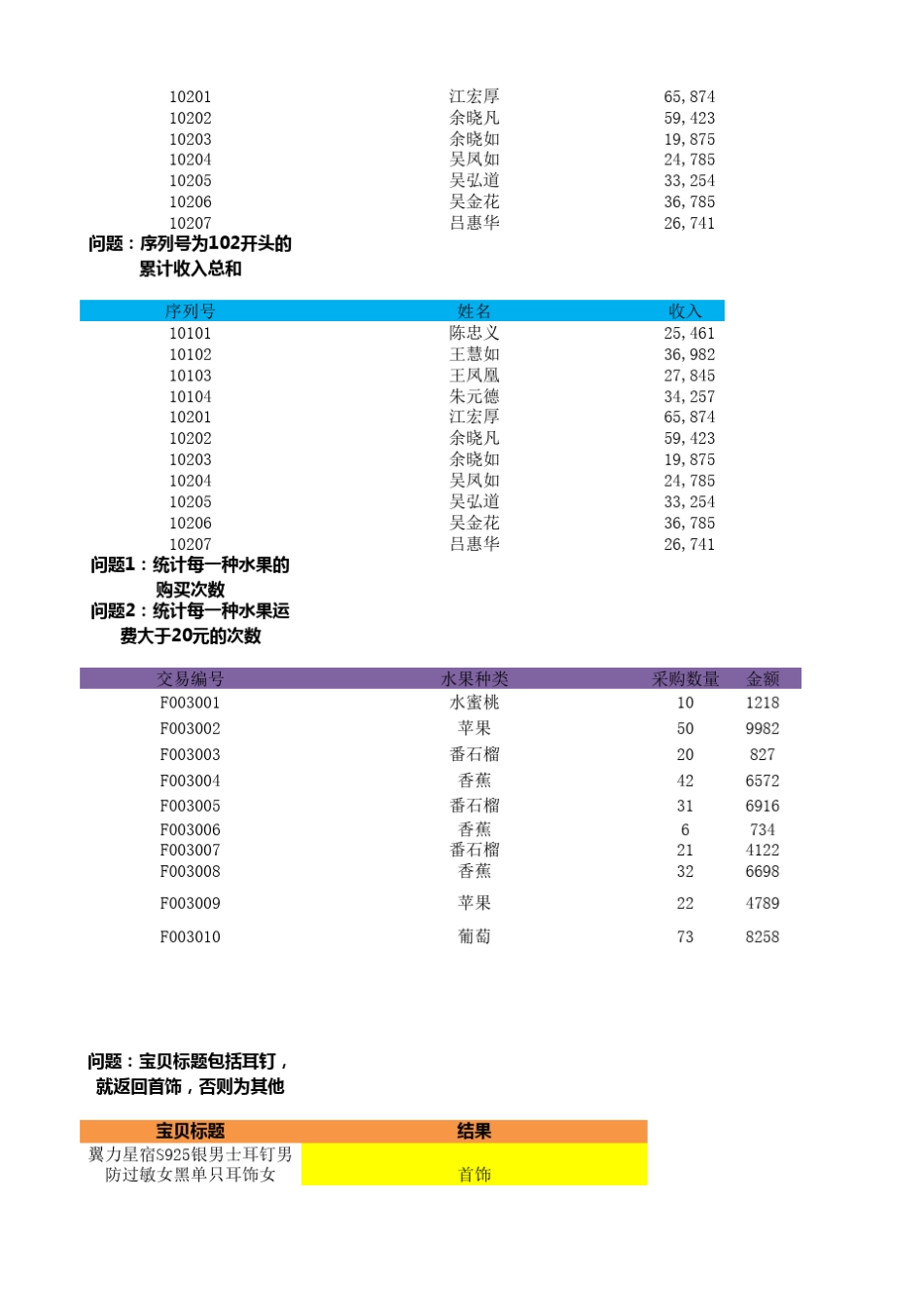 excel函数练习习题实例_第3页