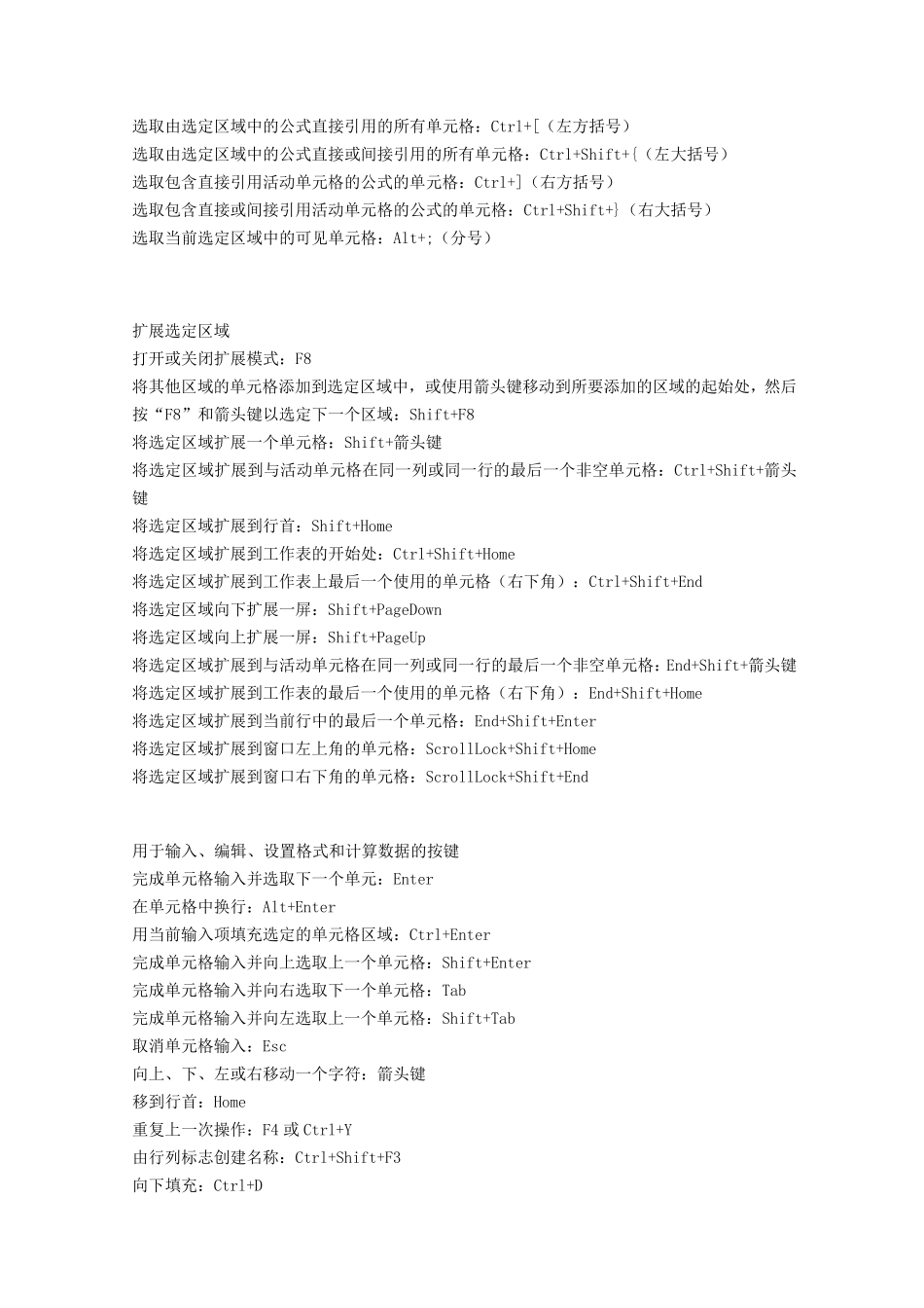 Excel常用快捷键大全(2016)_第3页