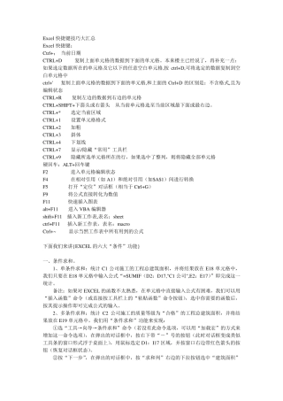 excel快捷键汇总