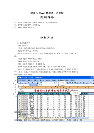 Excel数据统计与管理