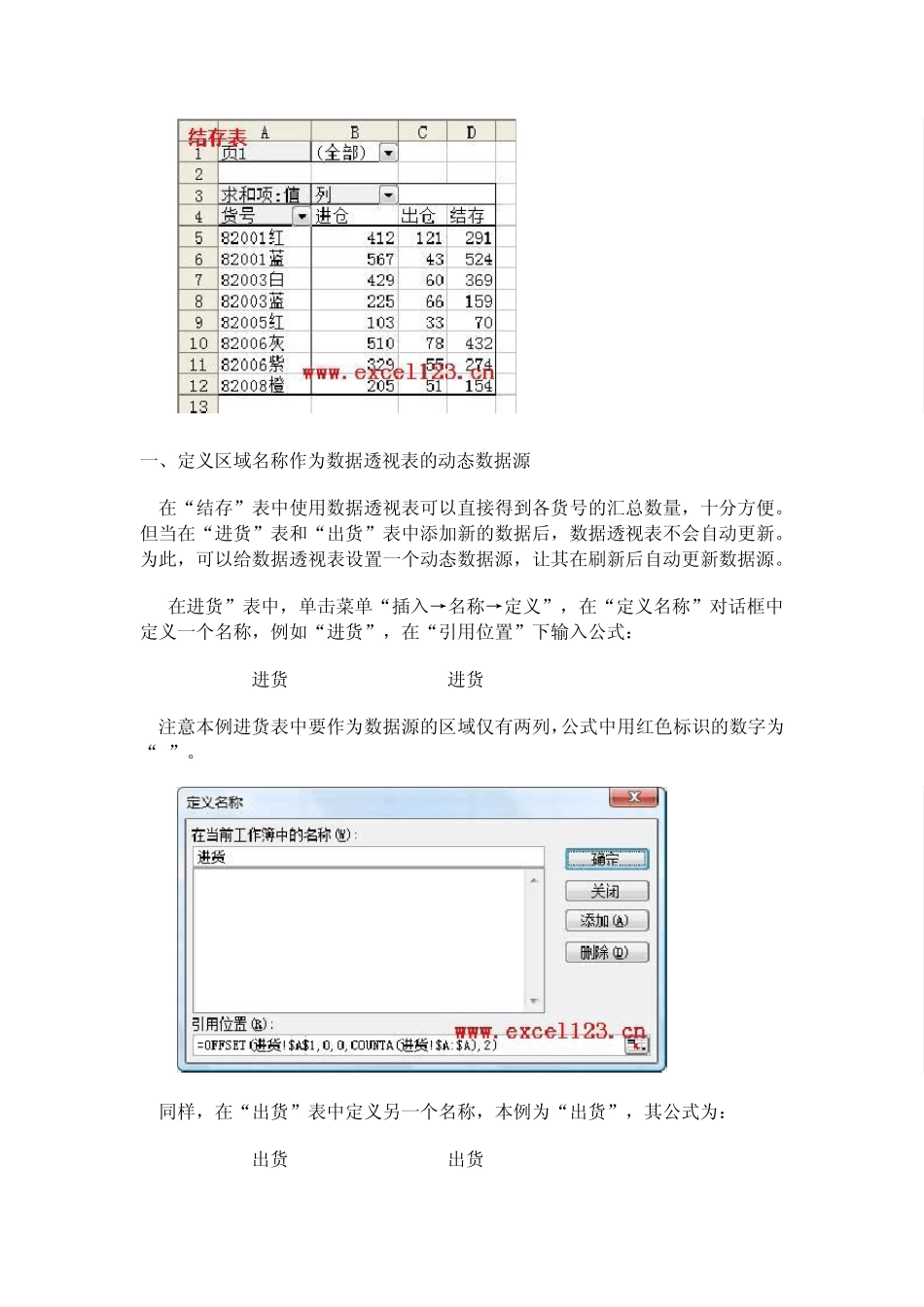 Excel数据透视表制作库存表一例_第2页
