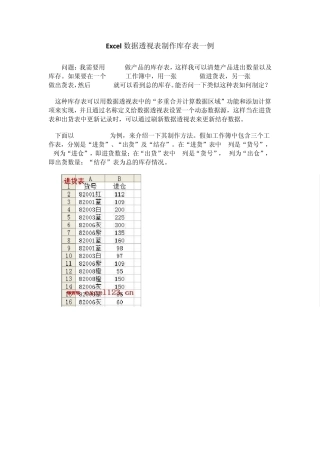 Excel数据透视表制作库存表一例